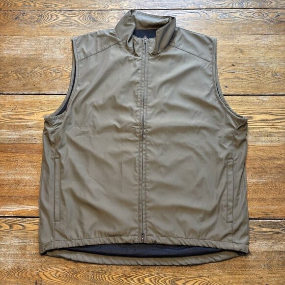 Vtg Outer Boundary Vest Mens Large Olive Green Outdoor Sleeveless Windbreaker - Picture 1 of 13